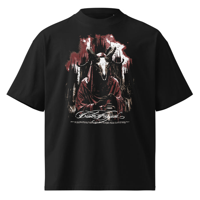 Death Parade black oversized T-shirt with gothic graphic - front view