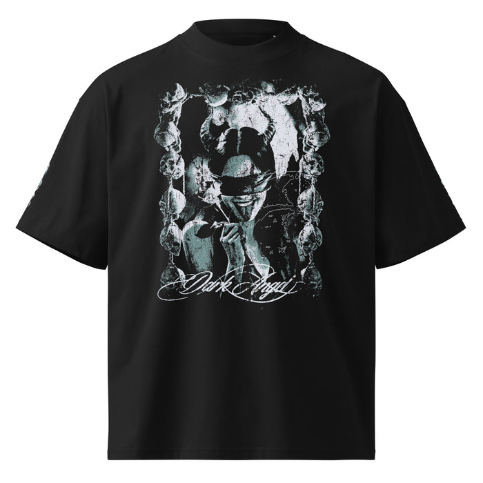 Dark Angel black oversized T-shirt with gothic graphic - front view