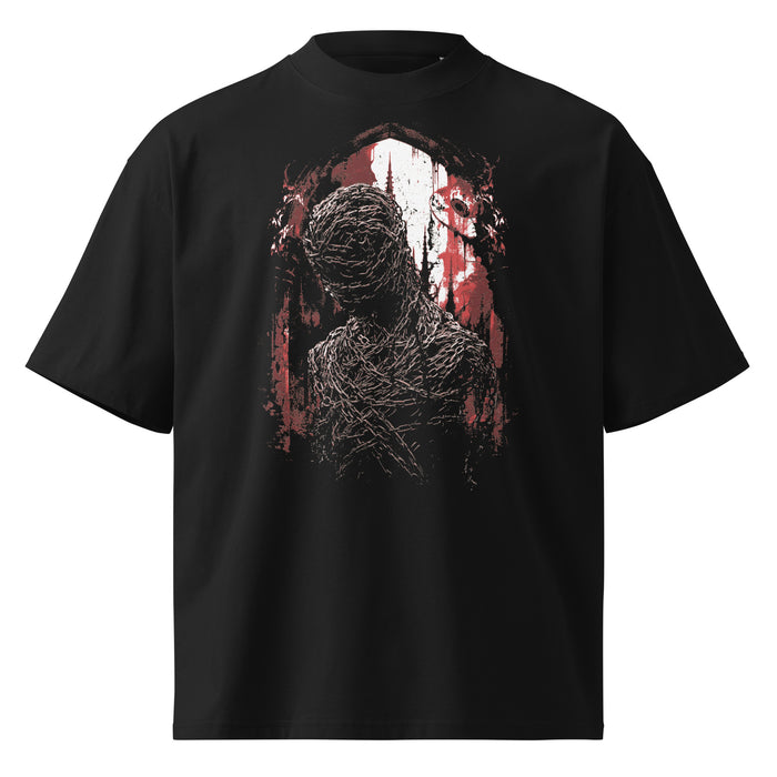 Entombed black oversized T-shirt with gothic graphic - front view