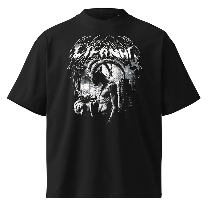 Eternal black oversized T-shirt with gothic graphic - front view