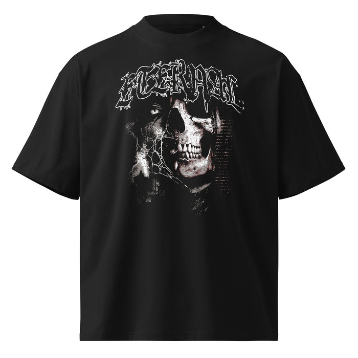The Requiem black oversized T-shirt with gothic graphic - front view