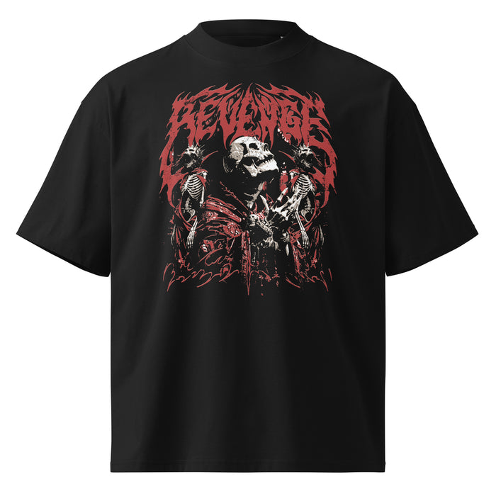 Revenge black oversized T-shirt with gothic graphic - front view