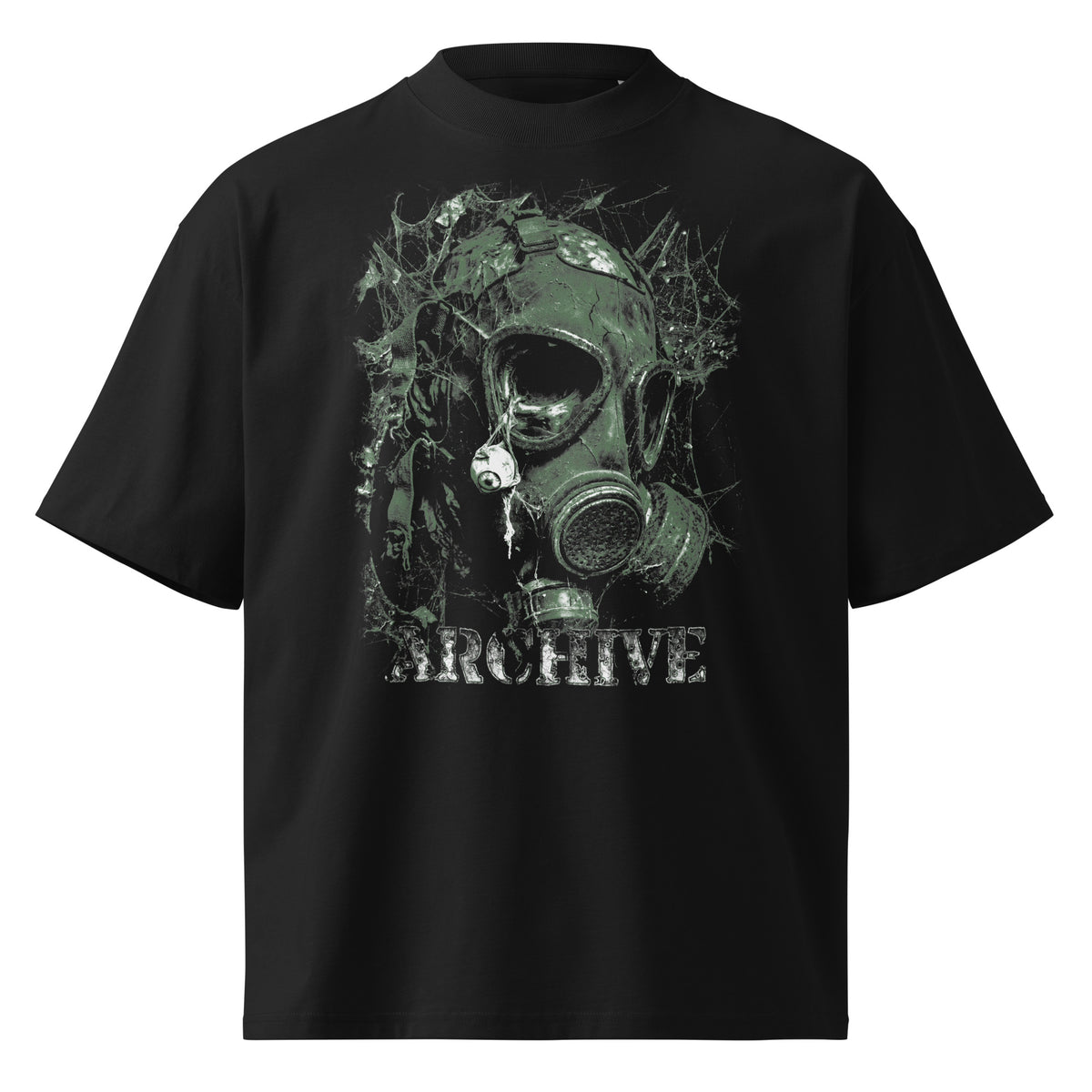 Toxic Archive black oversized T-shirt with horror graphic - front view