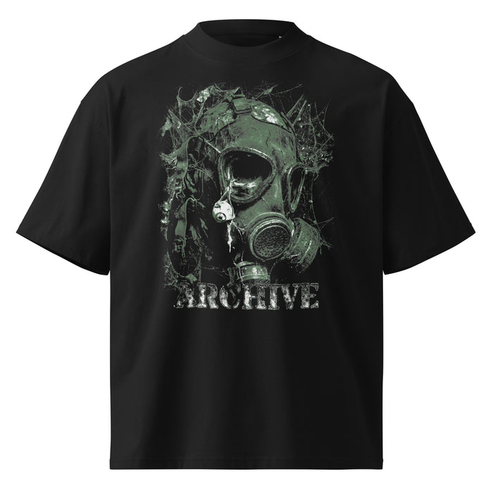 Toxic Archive black oversized T-shirt with horror graphic - front view