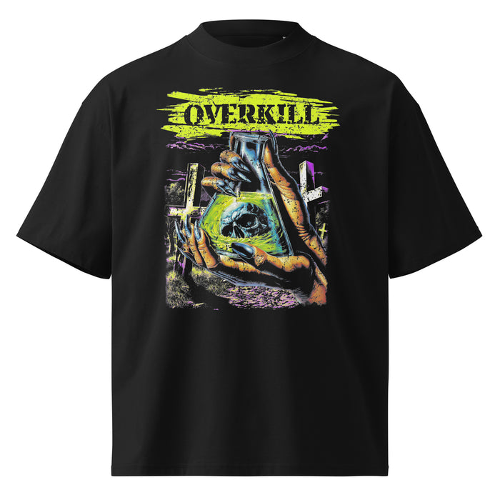 Overkill black oversized T-shirt with horror graphic - front view