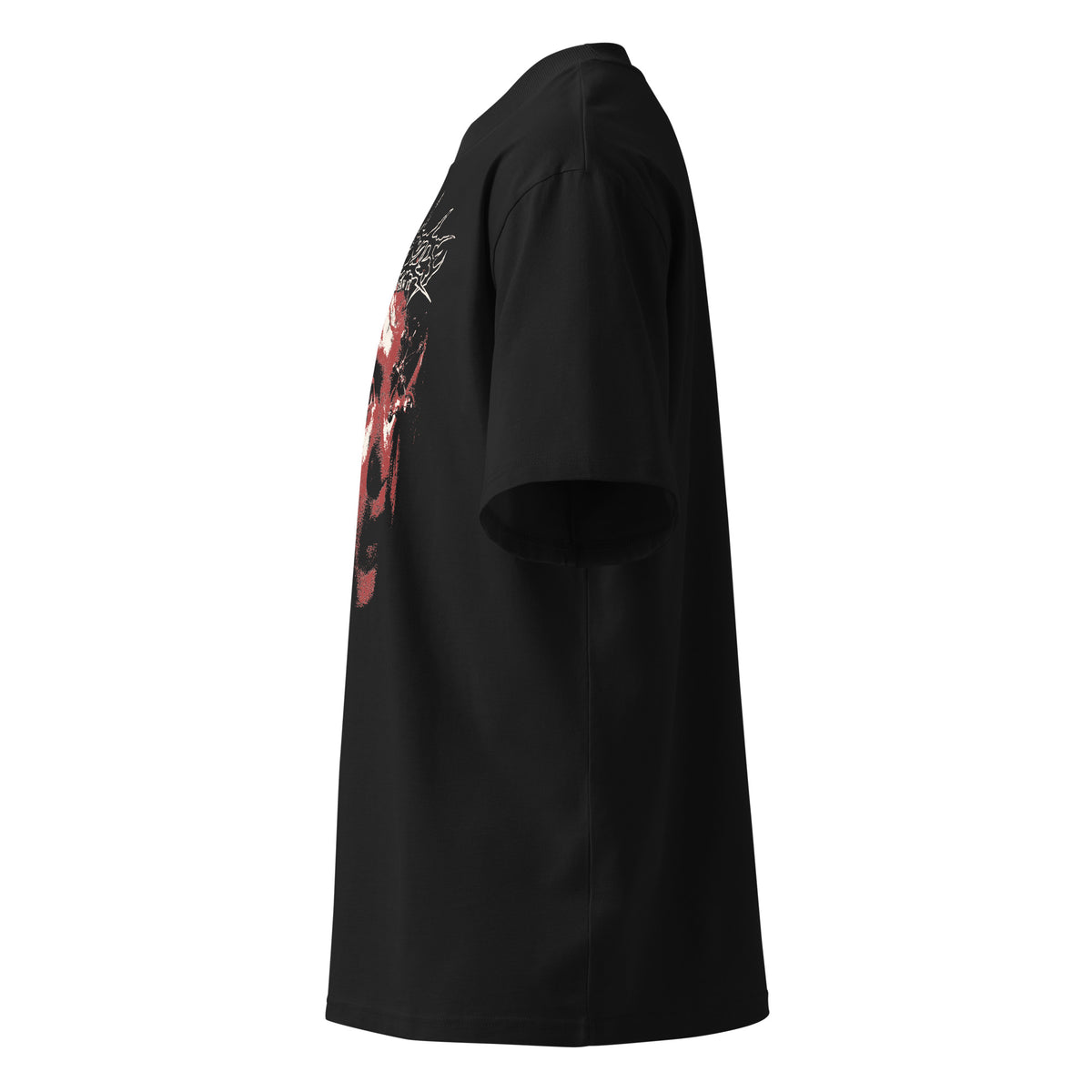 You Just Never Saw It black oversized T-shirt with gothic graphic - left side view