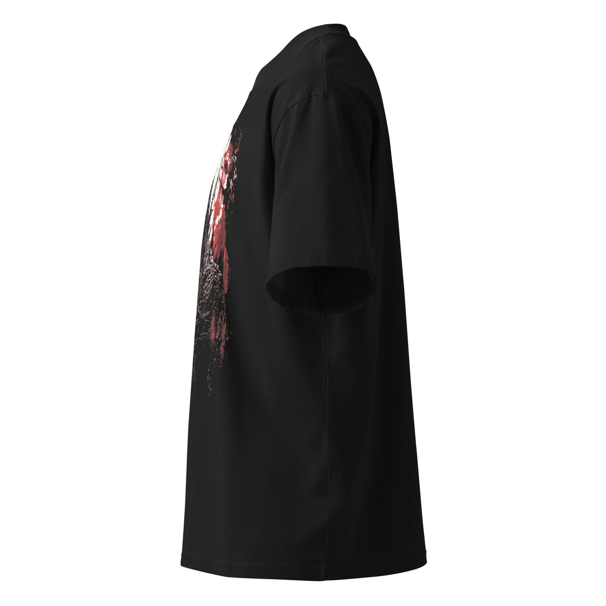 Entombed black oversized T-shirt with gothic graphic - left side view