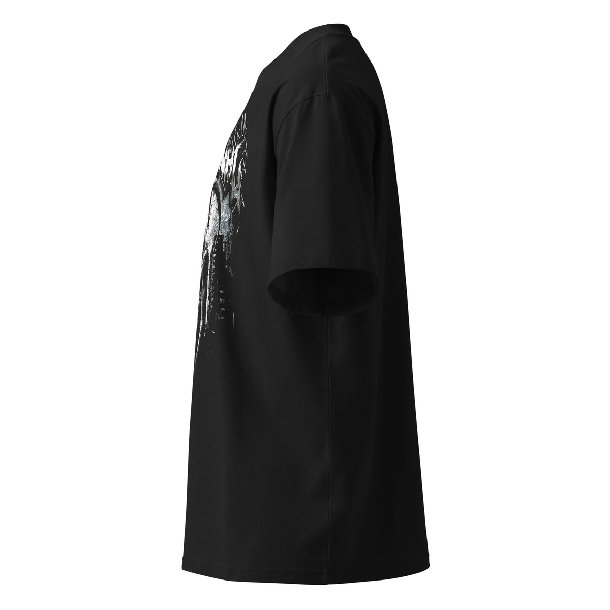 Eternal black oversized T-shirt with gothic graphic - left side view
