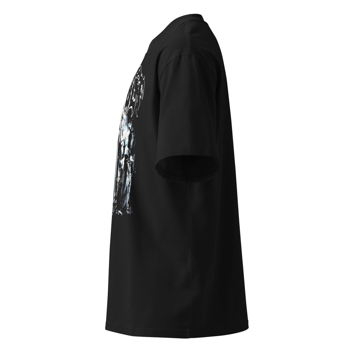 The Cult black oversized T-shirt with gothic graphic - left side view