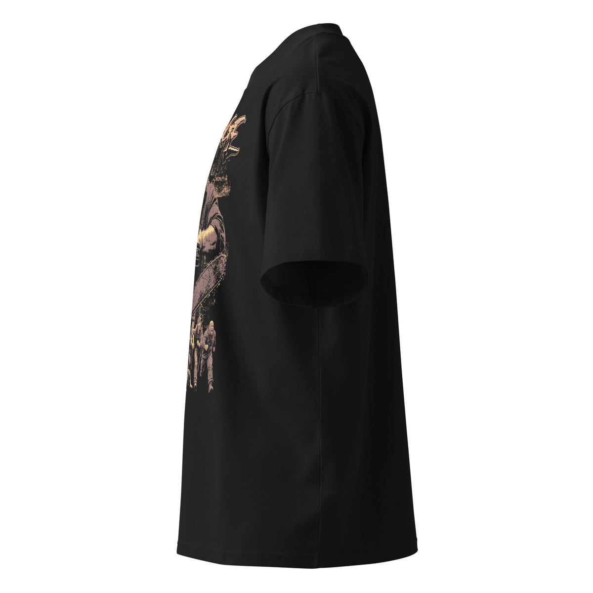 Rampage black oversized T-shirt with horror graphic - left side view