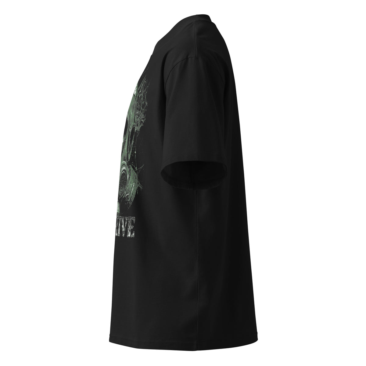 Toxic Archive black oversized T-shirt with horror graphic - left side view