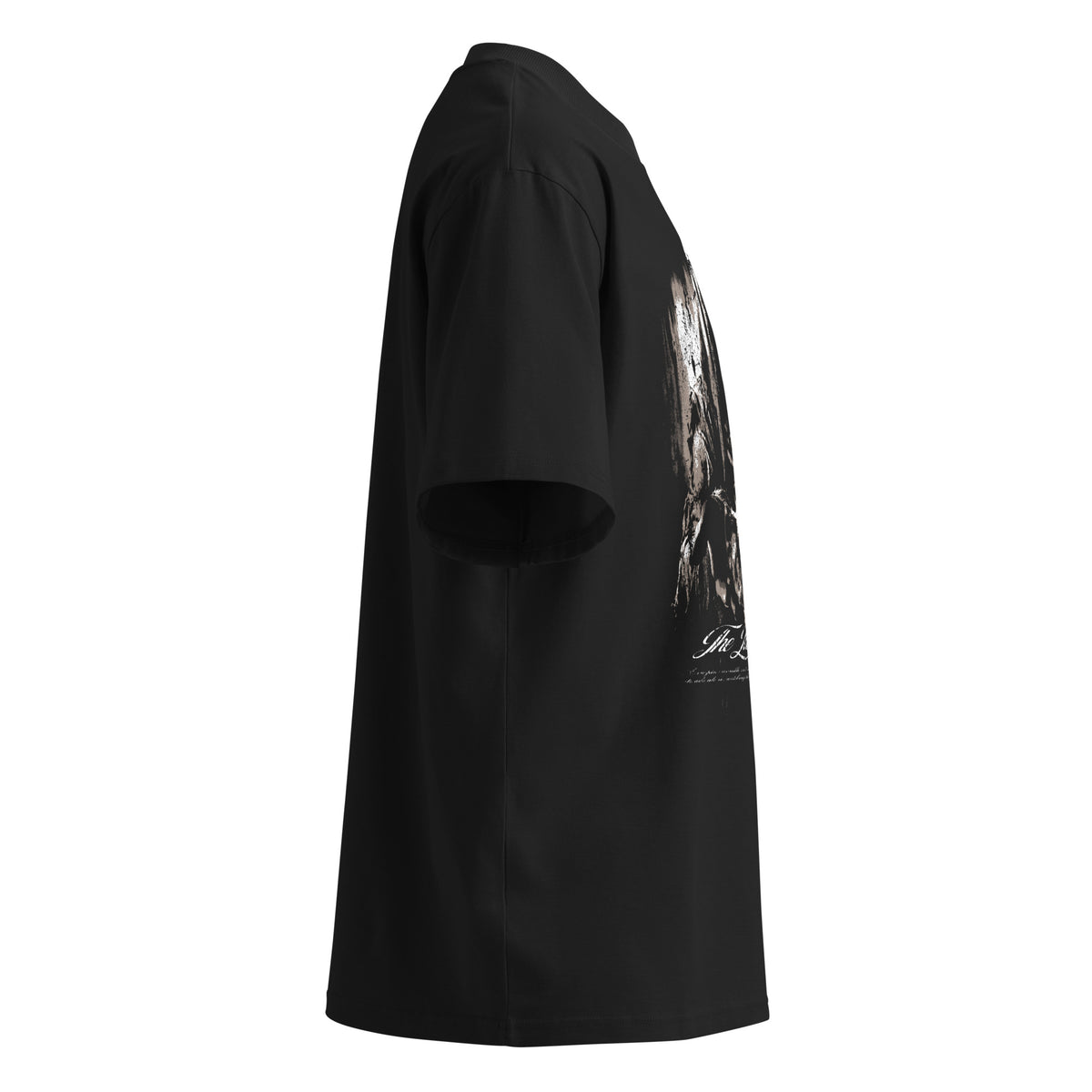 The Last Soul black oversized T-shirt with gothic graphic - right side view