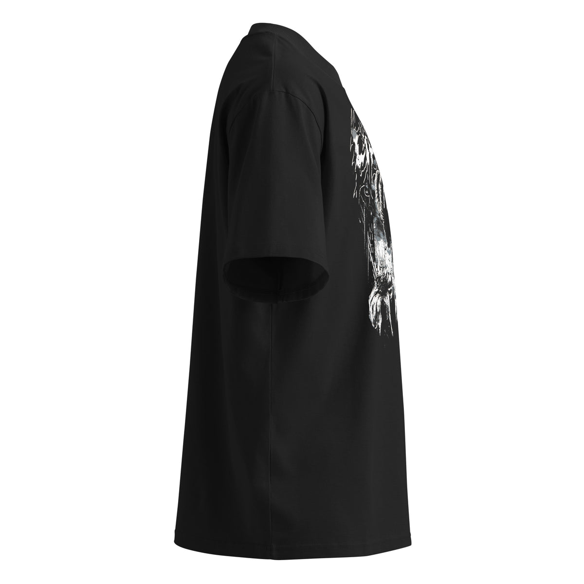 Eternal black oversized T-shirt with gothic graphic - right side view