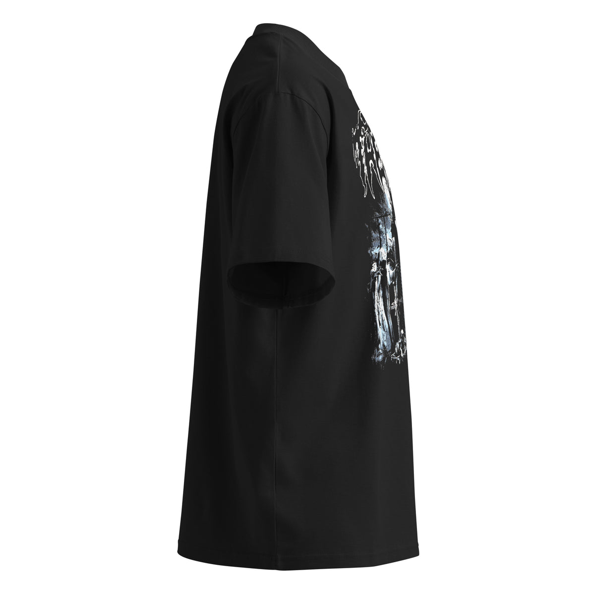 The Cult black oversized T-shirt with gothic graphic - right side view
