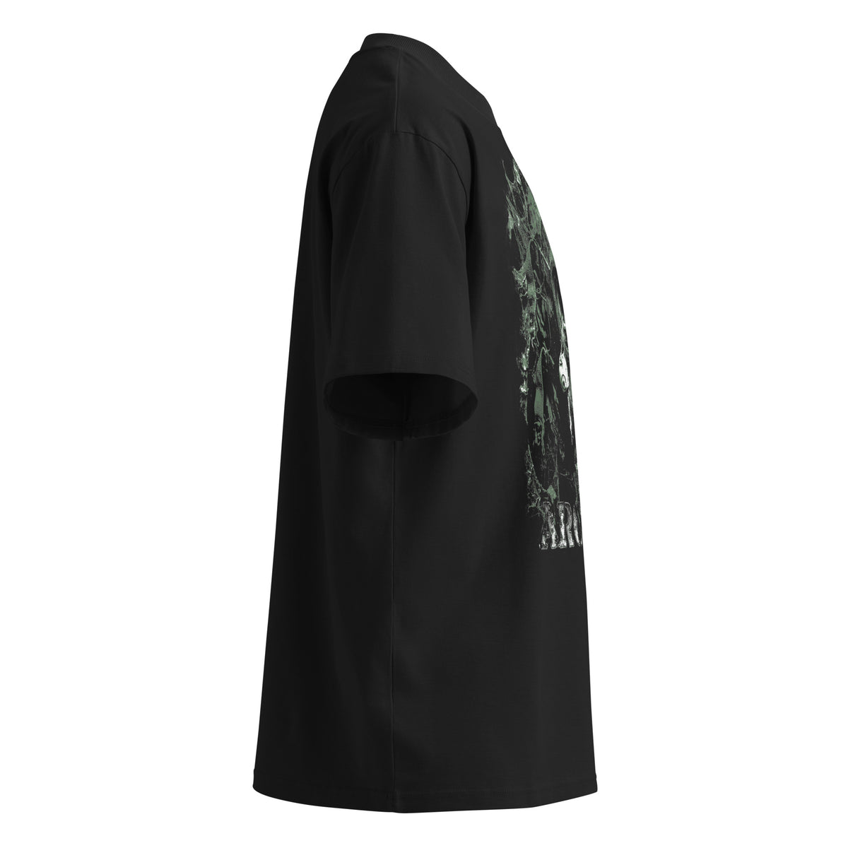 Toxic Archive black oversized T-shirt with horror graphic - right side view